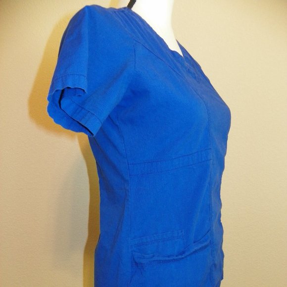 X Small Maevn Scrub Top Blue EcoFlex Short Sleeve - Picture 5 of 5